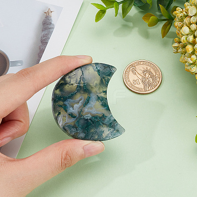 Natural Moss Agate Home Display Decorations DIY-WH0410-63B-1