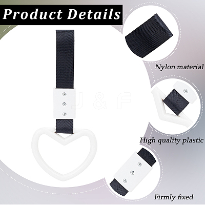 2Pcs ABS Plastic Heart Rear Bumper Warning Handle Ring HJEW-SP0001-49D-1