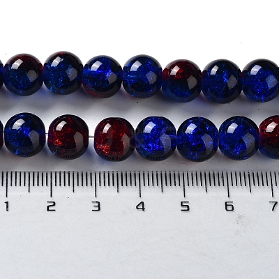 Spray Painted Crackle Glass Beads Strands X-CCG-Q002-10mm-12-1