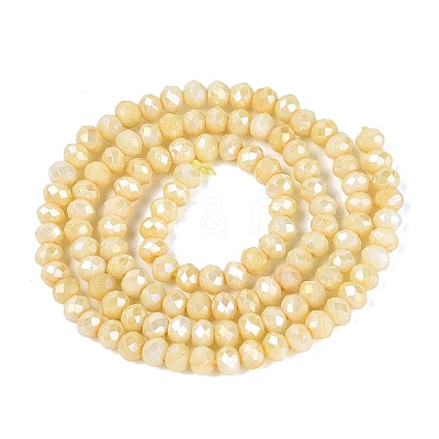 Anti-Tarnish Dyed Rondelle Glass Beads Strands EGLA-T021-3mm-17-10-1