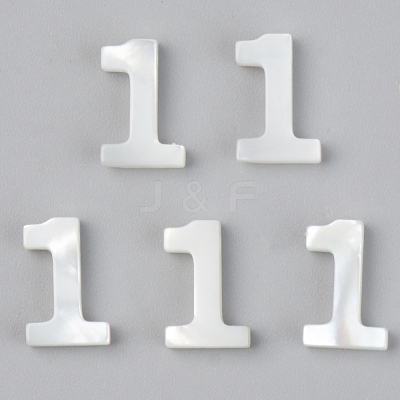 Natural White Shell Mother of Pearl Shell Charms X-SSHEL-R048-004-01-1