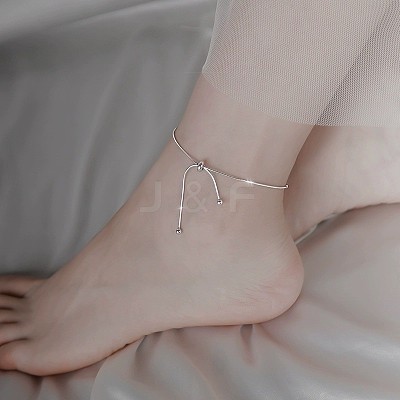 Stainless Steel Snake Chain Slider Anklets for Women WG18C2B-16-1