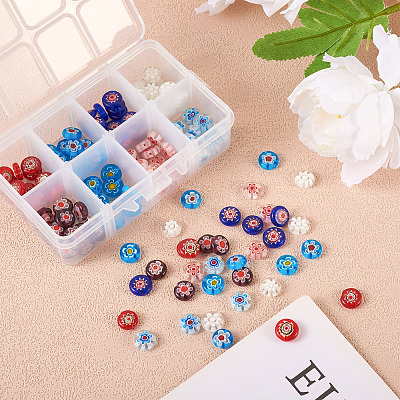 Handmade Millefiori Glass Beads LK-CD0001-002-1