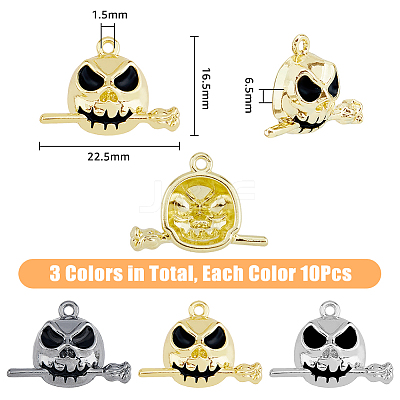 30Pcs 3 Colors Alloy Enamel Pendants FIND-DC0003-38-1