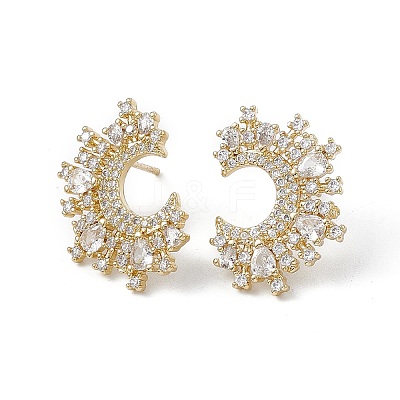 Rack Plating Brass Stud Earrings EJEW-A088-16G-1