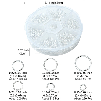 1 Box Iron Open Jump Rings Set IFIN-YW0001-44P-1