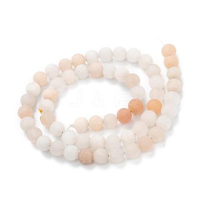 Natural Pink Aventurine Beads Strands G-Q462-6mm-13-1