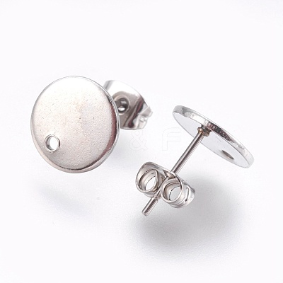 Non-Tarnish 304 Stainless Steel Stud Earring Findings STAS-G178-01P-10mm-1