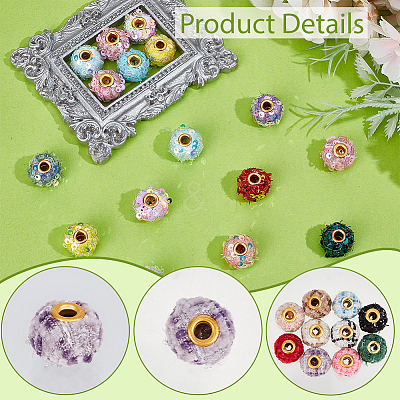 100Pcs 10 Colors Polyester European Beads FIND-SC0020-91-1
