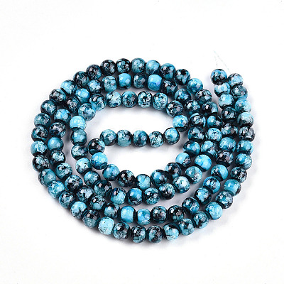 Baking Paint Glass Beads Strands DGLA-N003-8mm-A08-1