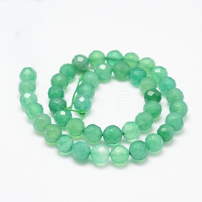Natural Green Onyx Agate Beads Strands X-G-K115-23F-8mm-1