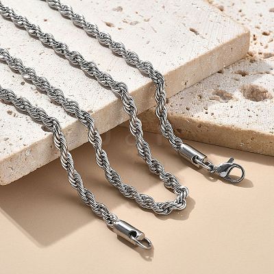 Brass Rope Chain Necklaces for Men Women NJEW-G160-09P-1