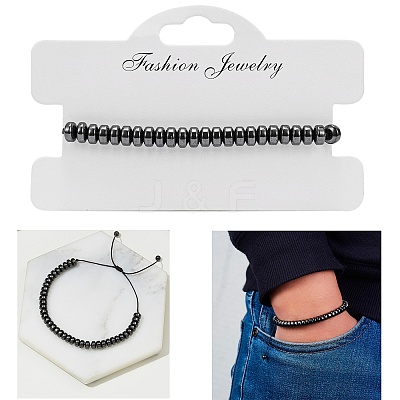 Natural Non-magnetism Hematite Bradided Bead Bracelets for Women Men ZJ6081-1-1