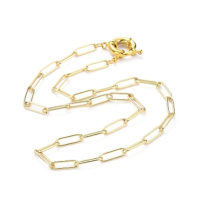 Brass Paperclip Chain X-NJEW-JN02859-1