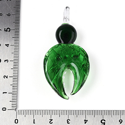 Handmade Silver Foil Lampwork Big Pendants FOIL-N031-01E-1