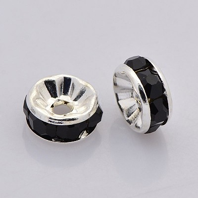 Brass Rhinestone Spacer Beads RB-A014-Z10mm-02S-1