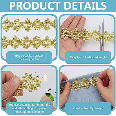 Polyester Wavy Lace Ribbon OCOR-WH0082-365A-1