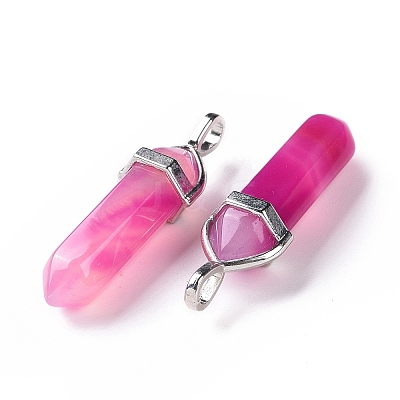 Natural Agate Double Terminated Pointed Pendants G-F295-05H-1