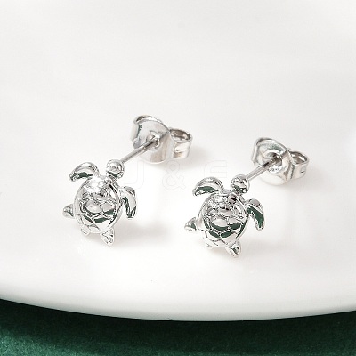 Brass Stud Earrings EJEW-R032-03P-1