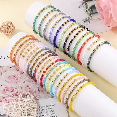 Glass Beads Bracelets BJEW-SW01604-02-1