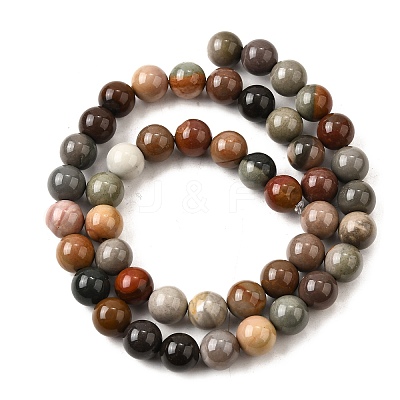 Natural Picture Jasper Beads Strands G-S390-07-8mm-1