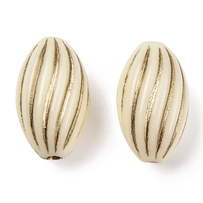 Oval Plating Acrylic Beads X-PACR-Q102-128A-1