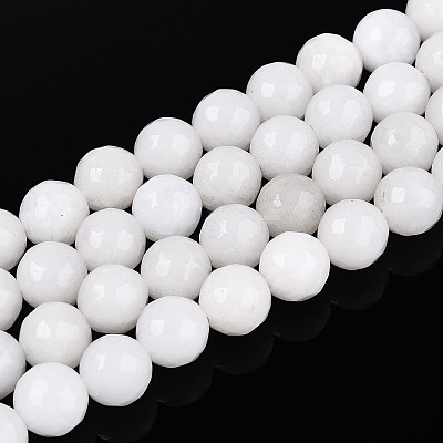 Dyed Natural White Jade Beads Strands G-T139-8mm-60-01-1