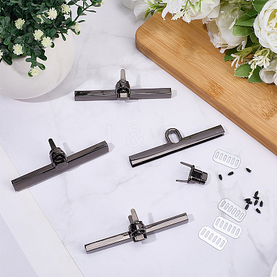 4Pcs Zinc Alloy Twist Bag Lock Purse Catch Clasps PURS-CP0001-03B-1
