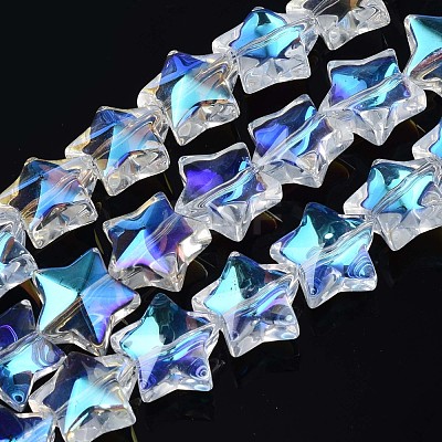 Electroplate Glass Beads Strand EGLA-S188-18-B03-1