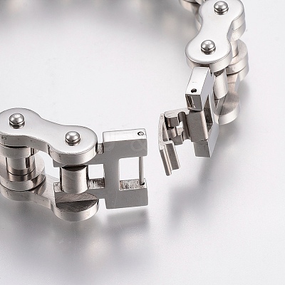 Tarnish Resistant Men's 201 Stainless Steel Bracelets BJEW-H569-20MM-A-1