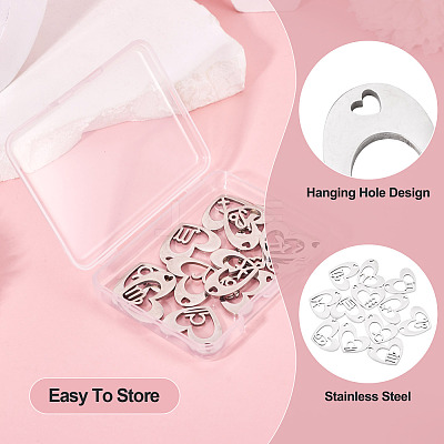 12Pcs 12 Styles 316L Stainless Steel Pendants STAS-TA0003-21P-1