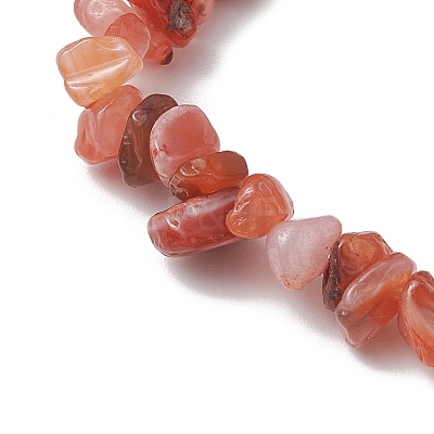 Natural Red Agate Chip Beads Stretch Bracelets for Women BJEW-JB10688-01-1