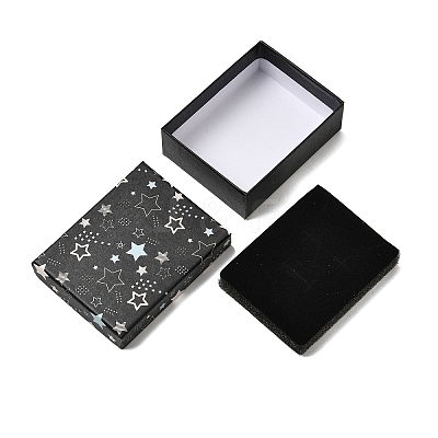 Star Print Paperboard Jewelry Gift Boxes CON-K016-01D-1