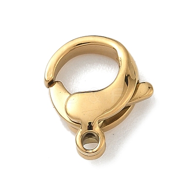 304 Stainless Steel Lobster Claw Clasps Ion Plating(IP) High Polished STAS-P423-06G-1