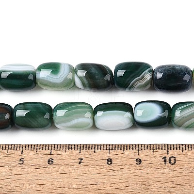 Dyed Natural Banded Agate Beads Strands G-T144-44E-1
