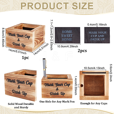 1Pc Printed Wooden Jewelry Packaging Boxes CON-PH0003-37-1