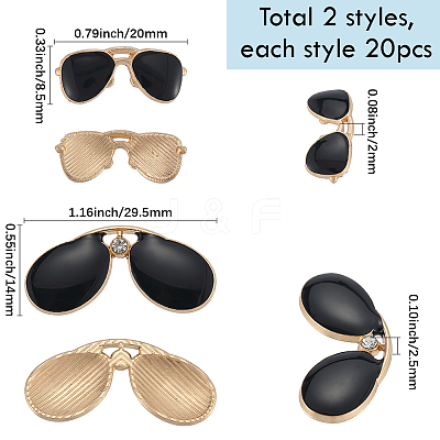 40Pcs 2 Styles Alloy Enamel Pendants FIND-SC0016-33-1