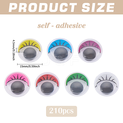 210Pcs 7 Colors Resin Doll Craft Eye DOLL-ME0001-03-1
