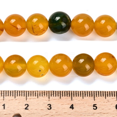 Dyed Natural Agate Beads Strands G-G203-10F-10mm-1