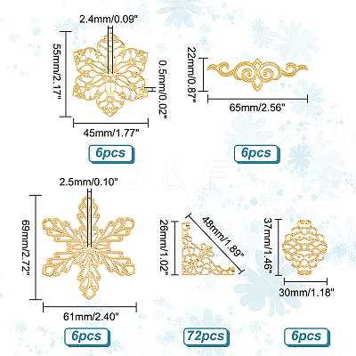 5 Style Iron Filigree Joiners Links IFIN-PH0001-95-1