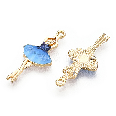 Printed Light Gold Tone Alloy Pendants ENAM-N056-207G-1