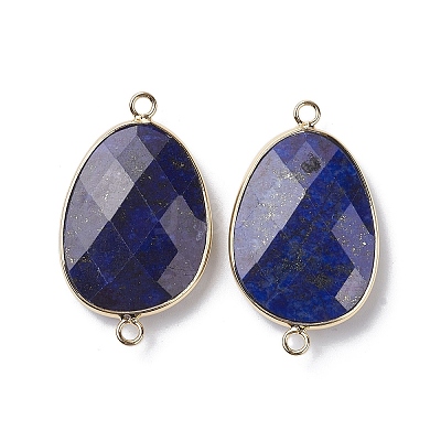 Natural Lapis Lazuli Connector Charms G-C110-02B-KCG-1
