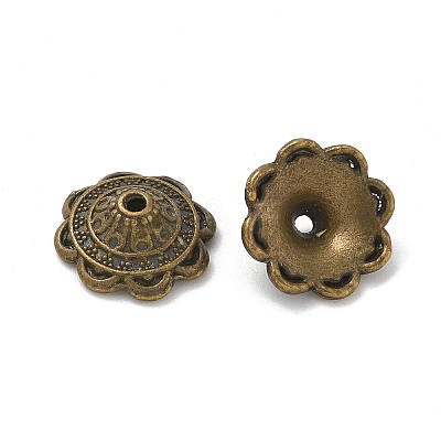 Tibetan Style Alloy Bead Caps TIBE-P003-81B-AB-1