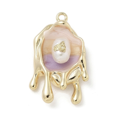 Brass Enamel Pendants KK-M308-04G-02-1