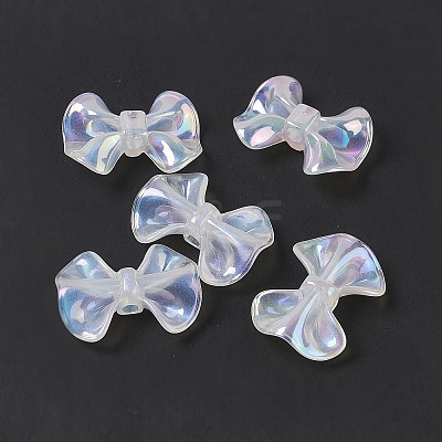 UV Plating Rainbow Iridescent Acrylic Beads PACR-M003-12F-1