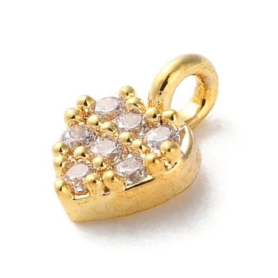 Brass Micro Pave Cubic Zirconia Charms KK-S513-09A-G-1