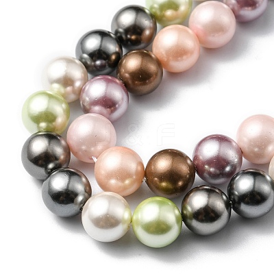 Shell Pearl Colorful Beads Strands BSHE-S605-8mm-M-1