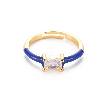 Brass Enamel Cuff Rings RJEW-T016-23D-NF-1