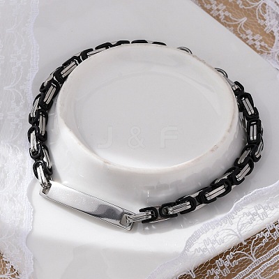 201 Stainless Steel ID Bracelets BJEW-F331-08BP-1