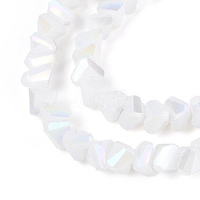 Electroplate Opaque Glass Beads Strands X-GLAA-N022-4mm-03-1
